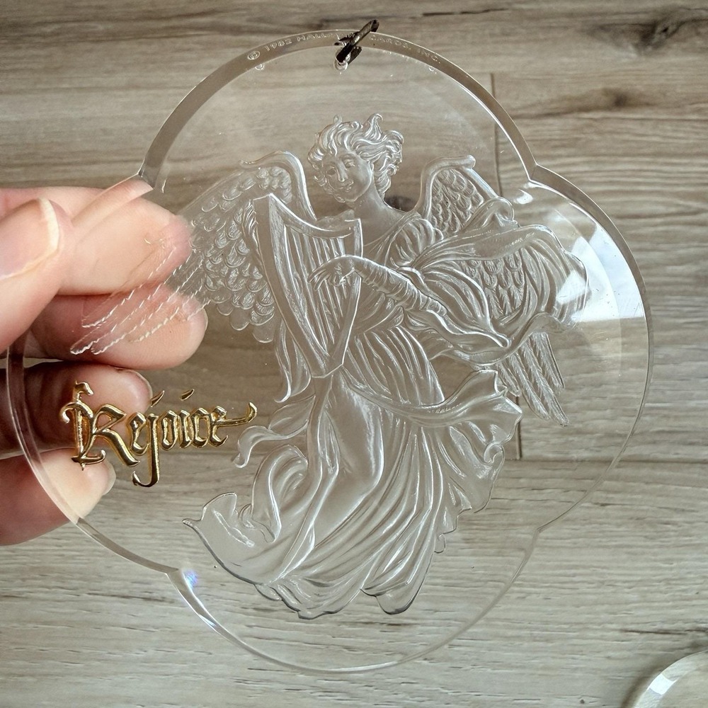 Hallmark Christmas Ornament Set Of 2, Angel Rejoice With Original Boxes 1982